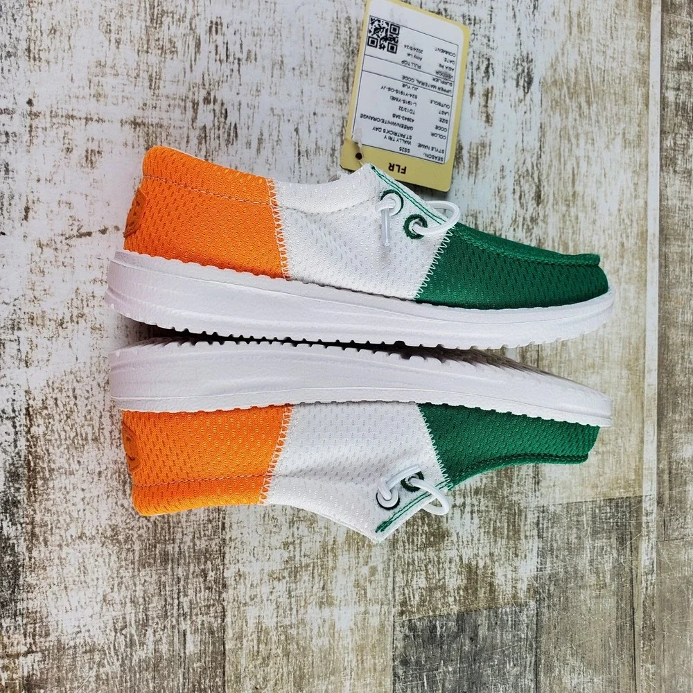 Hey Dude Wally Youth Slip On Shoes Sz 13 C13 Ireland St Patrick's Day Celtic